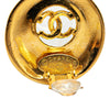 Secondhand Chanel Gold Plated CC Round Button Clip On Earrings