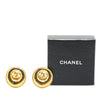 Secondhand Chanel Gold Plated CC Round Button Clip On Earrings