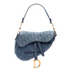 Dior Oblique Embroidered Denim Saddle Bag Secondhand