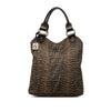 Fendi Zucca Zebra Print Canvas Diavolo Trapezio Tote Secondhand