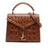 Saint Laurent Mini Croc Embossed Calfskin Monogram Cassandra Top Handle Bag Secondhand