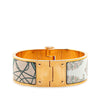 Hermès Wide Printed Enamel Coup de Fouet Au Bloc Hinged Bracelet PM Secondhand