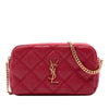 Saint Laurent Mini Quilted Lambskin Becky Double Zip Crossbody Secondhand