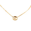 Dior Gold Plated Rhinestone Logo Pendant Necklace Secondhand