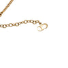 Dior Gold Plated Rhinestone Logo Pendant Necklace Secondhand