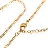 Dior Gold Plated Rhinestone Logo Pendant Necklace Secondhand
