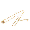 Dior Gold Plated Rhinestone Logo Pendant Necklace Secondhand