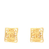 Chanel CC Gold Plated Square Clip on Earrings Secondhand