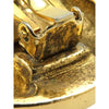 Secondhand Chanel CC Gold Plated Crystal Round Clip On Earrings