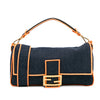 Fendi Large Denim Baguette Satchel Secondhand