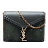 Saint Laurent Suede and Calfskin Monogram Cassandra Clasp Bag Secondhand