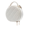 Chanel Quilted Caviar Handle With Care Round Vanity Case with Chain Secondhand