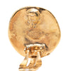 Chanel CC Gold Plated Round Clip On Earrings Secondhand