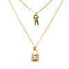 Louis Vuitton Gold Plated Strass Padlock and Key Pendant Necklace Secondhand