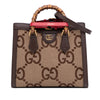 Secondhand Gucci Small Jumbo GG Canvas Bamboo Diana Satchel