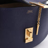 Chloe Drew Leather Chain Crossbody Bag in Navy Blue Secondhand