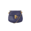 Secondhand Chloe Drew Leather Chain Crossbody Bag in Navy Blue