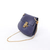 Secondhand Chloe Drew Leather Chain Crossbody Bag in Navy Blue