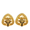 Chanel Gold Plated CC Triangle Rope Clip On Earrings Secondhand