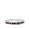 Hermès Palladium Plated and Leather Belt Buckle Bangle Secondhand