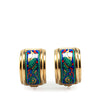 Hermès Enamel Gold Plated Clip On Earrings Secondhand