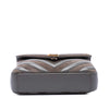 Saint Laurent Medium Calfskin and Suede Chevron Monogram College Satchel Secondhand