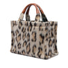 Celine Small Leopard Print Felt Cuir Triomphe Cabas Thais Satchel Secondhand