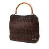 Gucci Woven Leather Bamboo Satchel Secondhand