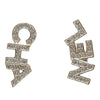 Chanel CC Gold Plated Crystals Logo Push Back Earrings Secondhand