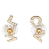 Chanel CC Gold Plated Crystals Logo Push Back Earrings Secondhand