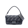 Fendi FF Embroidered Wool Houndstooth Baguette Satchel Secondhand