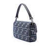 Fendi FF Embroidered Wool Houndstooth Baguette Satchel Secondhand