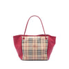 Burberry Small Haymarket Check Coated Canvas and Calfskin Canterbury Tote Secondhand