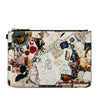 Fendi Karl Kollage Printed Leather Zip Clutch Secondhand