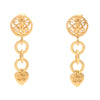 Chanel Gold Plated CC Heart Drop Clip On Earrings Secondhand