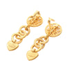 Chanel Gold Plated CC Heart Drop Clip On Earrings Secondhand