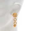 Chanel Gold Plated CC Heart Drop Clip On Earrings Secondhand
