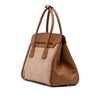 Prada Saffiano Cuir Trimmed Canapa Satchel Secondhand