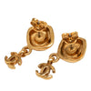 Chanel CC Gold Plated Dangling Push Back Earrings Secondhand