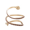Chanel Gold Plated Faux Pearl Leather Chain Bangle Bracelet Secondhand