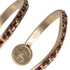 Chanel Gold Plated Faux Pearl Leather Chain Bangle Bracelet Secondhand