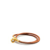 Hermès Gold Plated Kite Leather Kelly Double Tour Bracelet Secondhand