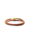 Hermès Gold Plated Kite Leather Kelly Double Tour Bracelet Secondhand