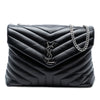 Saint Laurent Medium Chevron Leather Monogram LouLou Shoulder Bag Secondhand