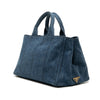 Prada Large Denim Canapa Logo Satchel Secondhand