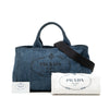 Prada Large Denim Canapa Logo Satchel Secondhand