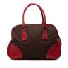 Prada Cinghiale Trimmed Canvas Canapa Bauletto Bag Secondhand