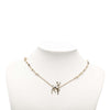 Chanel CC Gold Plated Faux Pearl and Strass Deer Pendant Necklace Secondhand