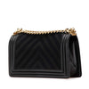 Secondhand Chanel Old Medium Braided Chevron Cotton and Lambskin Boy Flap