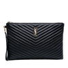 Secondhand Saint Laurent Leather Chevron Monogram Document Holder